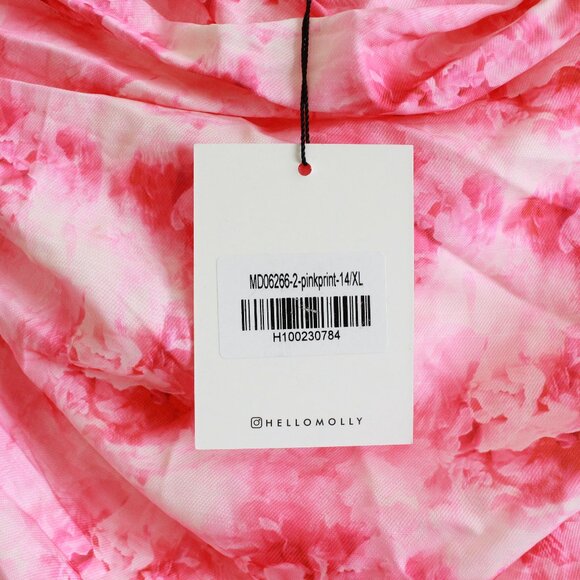 Hello Molly Petals Sprinkled Strapless Mini Dress Pink Bubble Hem - Picture 9 of 12